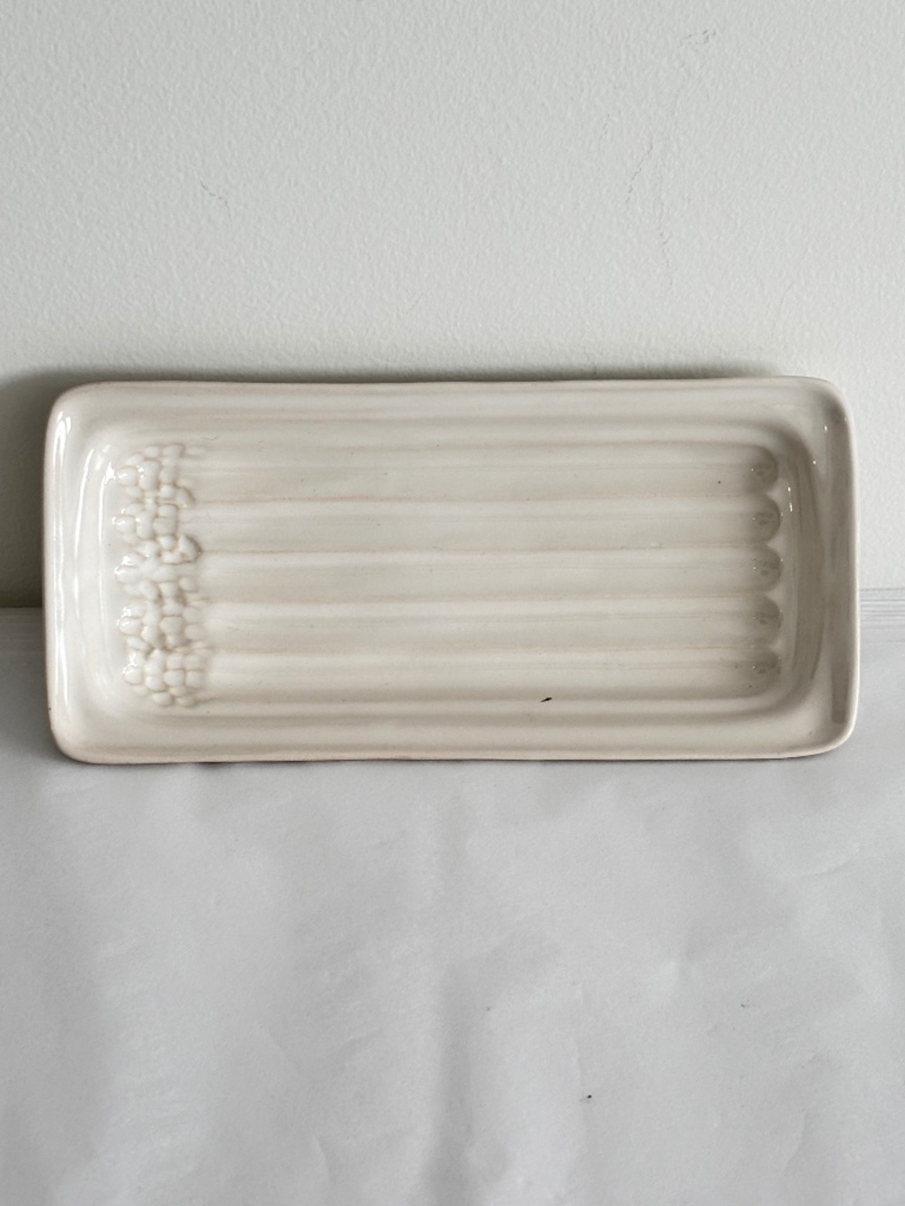 Vintage Sunburst Canada pottery rectangular asparagus serving platter plate